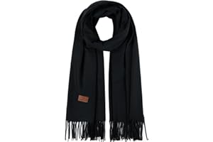 HH HOFNEN Women's Winter Scarf Classic Tassel Plaid Scarf Large Shawl Oversized Scarves Soft Warm Blanket Thick Wraps