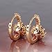 GULICX Yellow Gold Tone Round Ruby Color Designer Vintage Wedding Earrings Hoop