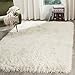 SAFAVIEH Venice Shag Collection Accent Rug - 4' x 6', Pearl, Handmade Glam, 3-inch Thick Ideal for High Traffic Areas in Entryway, Living Room, Bedroom (SG256P)