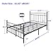 Metal Bed Frame Queen Size Platform with Steel Headboard and Footboard Mattress Foundation Bedroom Furniture Box Spring Replacement for Adults Victorian Style Black