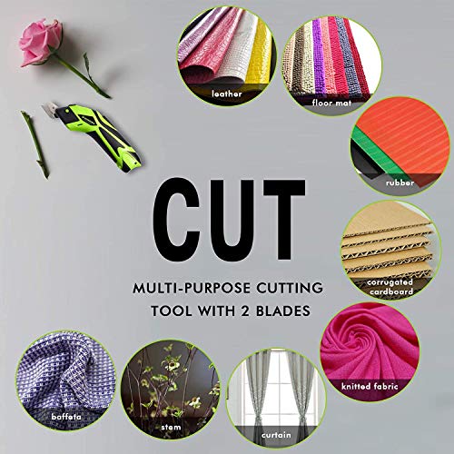 Hawkforce Electric Scissor 2 Rechargeable Batteries 2 PCS Cutting Blades Power Cordless Scissors 4V Li-Ion Box Cutter Shears Cutting Tool for Cutting Fabric, Leather