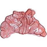 Funny Bowknot Croissant Hair Clips,Acrylic Hair Clip,Cute Food Claw Clips for Women