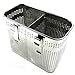 2 Divided Square Stainless Steel Perforated Cutlery Holder Sink Storage Basket by Stopia