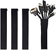 Cable Management Sleeve, JOTO Cord Management System for TV / Computer / Home Entertainment, 19 - 20 inch Flexible Cable Sleeve Wrap Cover Organizer, 4 Piece - Black