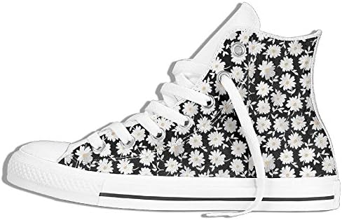 Modern Floral Daisy Unisex Hi-tops Casual Sneakers Shoes Canvas Sports Print Trainers Best Gift