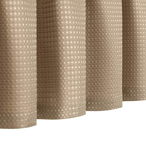 Lazzzy Kitchen Curtains Cafe Curtains 36 Inch Waffle Textured Tier Curtains for Bathroom Half Window Curtain Set for Living Room Bedroom Light Filtering Drapes Rod Pocket 2 Panels Taupe - Thumbnail 7