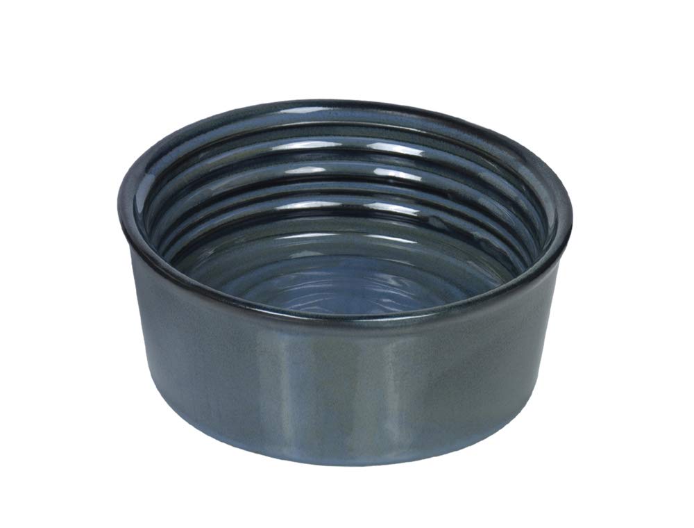 Nobby Ceramic Bowl Groove Green Blue Diameter 15.5 x 6 cm 0.55 L Pack of 1