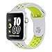 Apple Watch Series 2 Nike Sport Band, UMTELE Soft Silicone Replacement Strap with Ventilation Holes for Apple Watch Nike Plus Silver/Volt 42mm