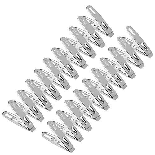 Finger Clips For Hangers, 20Pcs Stainless Steel Clothes Pegs Quilt Hangers Clamps Clips Windproof Clothes Clip Holder Hang Pins Clips for T-shirt Pants Towel