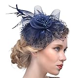 Fasker Women Fascinator Hat Flower Feathers Clip Cocktail Party Headwear Hats