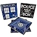Doctor Who TARDIS Plate Set of 4 - Dishwasher and Oven Safe - Durable Melamine