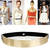 ALAIX Fashion Womens Gold Mirror Stretch Waist Dress Belt