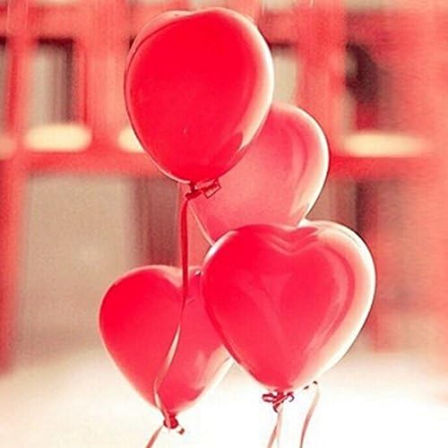 Somkitfahbangkok 100PCS 12inch Red Heart Latex Balloons Party Decoration(Red)
