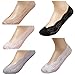 lifevv Women's 5 Pairs No Show Full Cuff Silicone Grip Non-Skid Socks