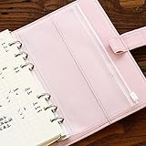 DadaCrafts(TM) 4-Packs Clear Plastic Zipper Pockets for A6 6-Ring Notebook Binder