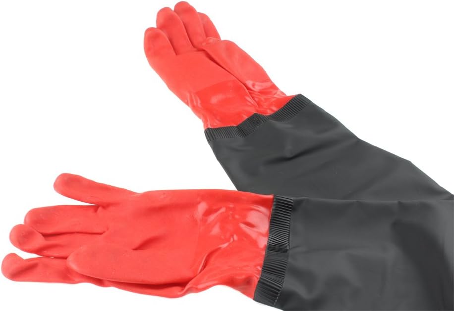 emours Aquarium Gloves Waterproof Elbow Length Long Sleeve Scratch Resistant Work Gloves 27-Inch, Multi-colored, L (Pack of 2) - Image 4