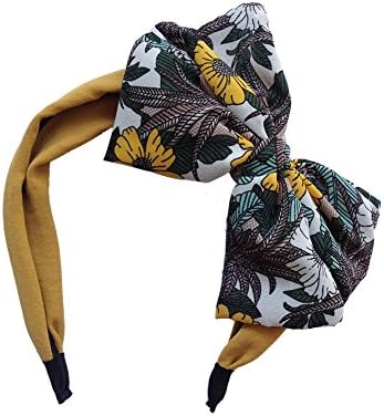 Beautiful Women Gilrs Fashion Big Bowknot Headbands Hair Band Bow Headband Hair Accessory-Yellow