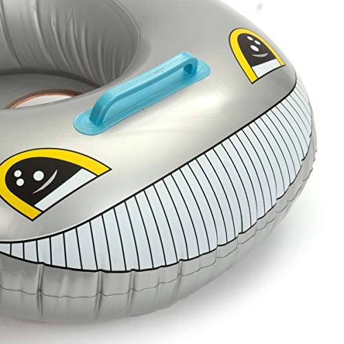 Jeteven Baby Pool Float - Grey Shark Inflatable Swimming Pool Floaties Boat for Infants Toddlers