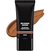 Body Coverage Perfector Waterproof Leg &amp; Body Makeup Foundation, Full Coverage Tattoo Cover Up Concealer, Long Lasting Sweatproof &amp; Transfer Resistant Body Makeup for Legs, Face (Dark skin)