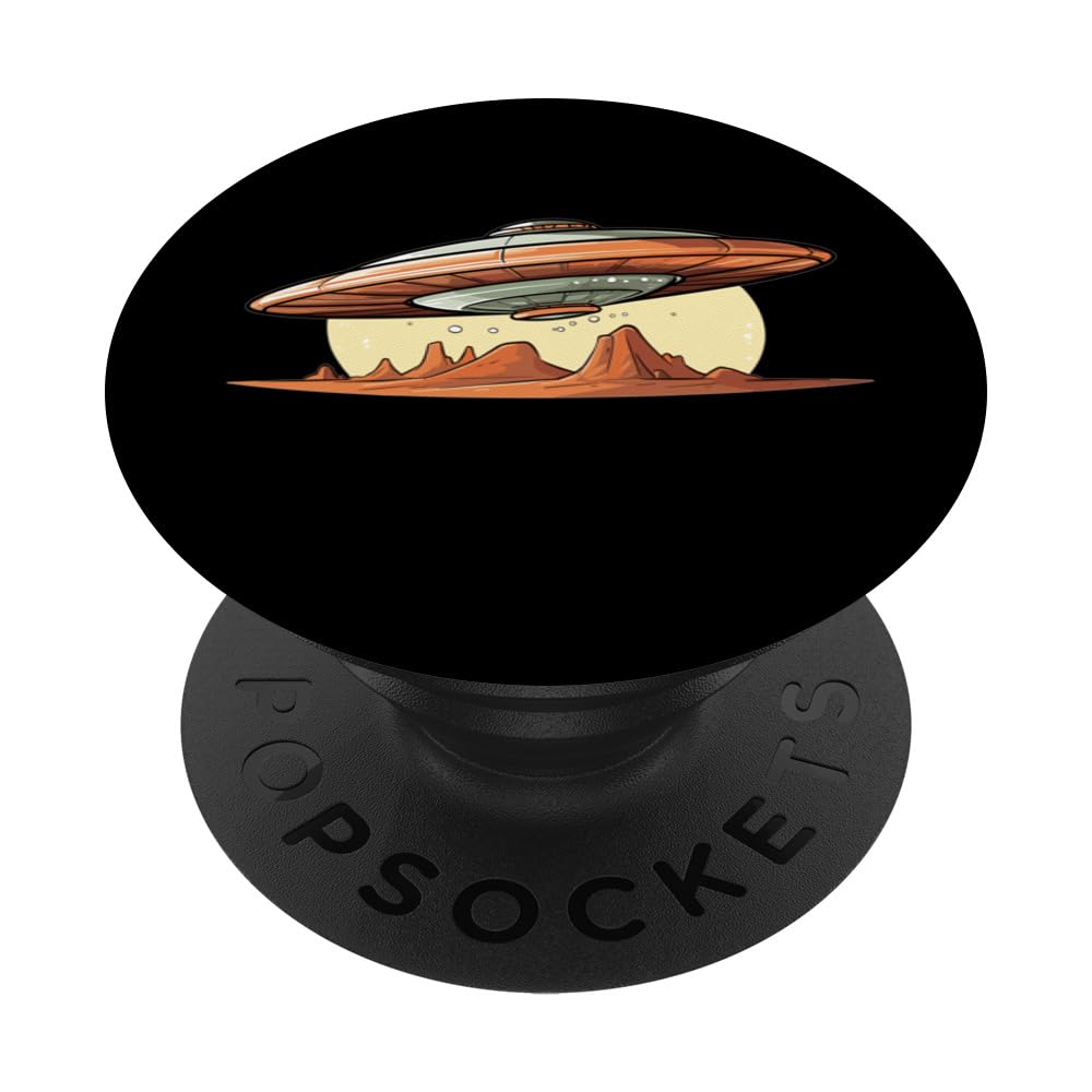 Flying Saucer Art I UFO I Kids Flying Saucer PopSockets Swappable PopGrip
