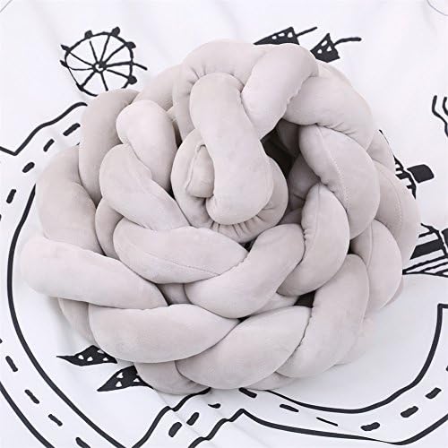 Long Knot Pillow Cushion Fashion Photography Prop Knitted Braid Pillows Soft SofaBed Rail Bumper Guard for Toddlers for Nursery Decor Baby Toddlers Kids Bedroom Crib Toy Christmas Gift