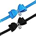 2Pcs Breakaway Bowtie Cat Collar with Bell Blue & Black