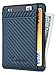 Travelambo RFID Front Pocket Minimalist Slim Wallet Genuine Leather Small Size (carbon fiber texture blue)carbon fiber texture gray