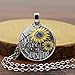 856store New Vintage Sunflower You Are My Sunshine Cabochon Glass Chain Necklace Jewelry - Silver