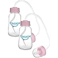 Tinukim iFeed 4 Ounce Self Feeding Baby Bottle with Tube - Handless Anti-Colic Nursing System, Pink - 2-Pack
