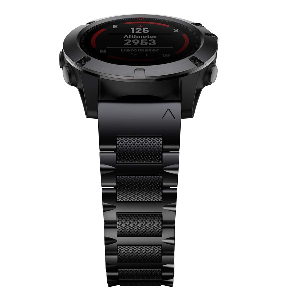 HQEUZ 26 mm Titanium Bracelet Compatible with Garmin Fenix 6X/5X Adjustable Metal Quick Fit Strap for 6X Pro/Fenix Sapphire/Fenix 5X Plus/Fenix 3/Fenix 3HR, Black + Matte (BD2GMTD1SZMT26)