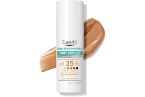 Eucerin Sun Tinted Mineral Face Sunscreen Lotion SPF 35 | Blendable Tinted Mineral Sunscreen for all skin tones with Zinc Oxi