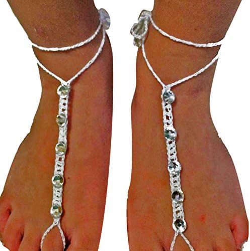 Time to Bling Your Feet Swarovski Elements Barefoot Sandals Crystals Anklet Beach Shoes