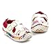 Lidiano Baby Toddler Sewing PU Leather Hook & Loop Cartoon Non-slip Sandals (12-18 Months, White)