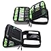 JESWO Electronics Organizer Unversal Cable Organizer Bag, Electronic Accessories Double Layer Travel Cord Storage Bag for SD Cards, Hard Drive, Power Bank, iPad Mini (Up to 7.9'') - Black
