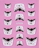 Full Nail Wraps Foils Stickers Art Decals Glitter Foil Transfers 3D French Lace