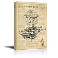 Canvas Wall Art Newspaper Canvas Prints Home Artwork Decoration for Living Room,Bedroom - 12x18 inches