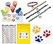 Paw Print Birthday Party Favor Bundle Pack Animal Lover (12 Stampers, 12 Pencils, 12 Erasers, 12 Puppy Dog Collar Bracelets & Bonus Bag) by Multiple