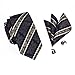 Hi-Tie Men's Brown Wedding Ties Silk Neckties with Pocket Square and Cufflinks Set
