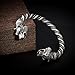 QIANJI Berserker Bear Heads Bracelet Bangle Viking Cuff Wristband Jewelry