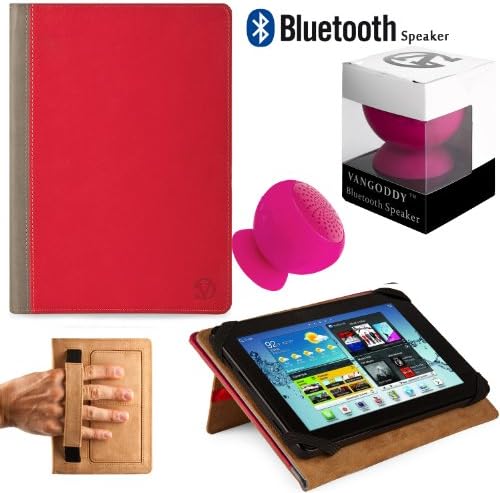 Deluxe Executive Portfolio For HP Slate 7 Extreem, 7 HD, 7 Plus HD, 7 7-inch Tablet + Pink Bluetooth Suction Speaker