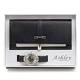 Women's Essentials - Matching Women's Watch & Colorful 2 Layer Design Wallet Gift Set - ST10234 Black