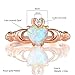 GEMSME Rose Gold Flashed Created 6mm White Heart Opal Cubic Zirconia Crown Ring