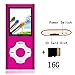 Tomameri - Portable MP3 / MP4 Player with Rhombic Button, Including a 16 GB Micro SD Card and Support Up to 64GB, Compact Music, Video Player, Photo Viewer Supported - White-and-Pink