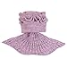 2PCS GDAE10 Children Warm Soft Crochet Handmade Mermaid Tail Blanket Knitting Living Sleeping Bag Camping Bag for Girls Kids (Lavender)