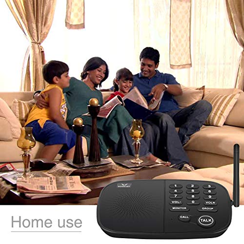 Wireless Intercom System Hosmart 1/2 Mile Long Range 10-Channel Security Wireless Intercom System for Home or Office[3 Units Black] - Thumbnail 3