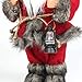 Costyleen Christmas Santa Claus Figurine Decoration Medium Size Ornament Enjoyable Gift Doll Table Decor Festival Present - Standing 14'' Red Black