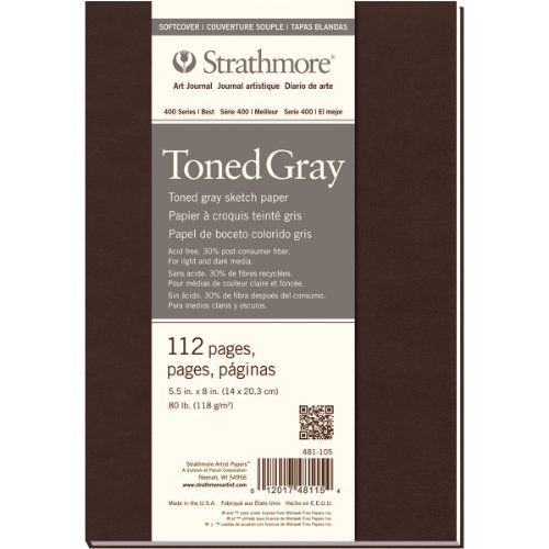 Strathmore (481-105 400 Series Softcover Toned Gray Art Sketch Journal, 5.5