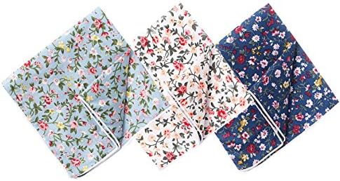Men's Cotton Floral Handkerchief Pocket Square