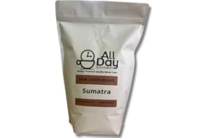 COFFEEUSA.COM All Day Gourmet Raw Unroasted Coffee Beans - Specialty Grade, 5 Pounds, Ideal for Home Roasting, Green Coffee Beans (Sumatra)