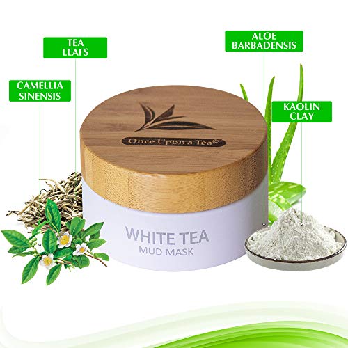 White Tea Face Mud Mask 100 ml, Antioxidant Clay Facial Treatment